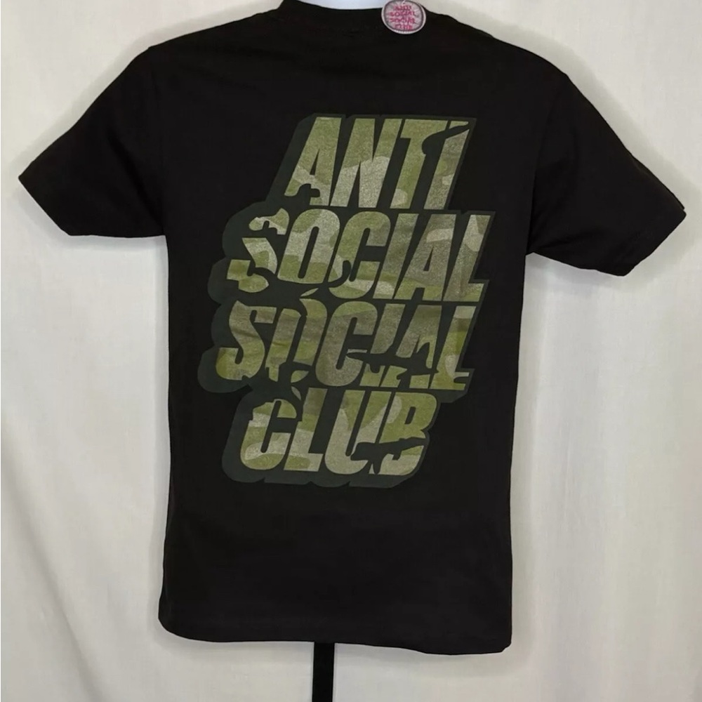 Small - Authentic Anti Social Social Club “Blocked Camo”  Tee Black NWT